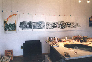 Arbeitsplatz im Atelier Csurgo